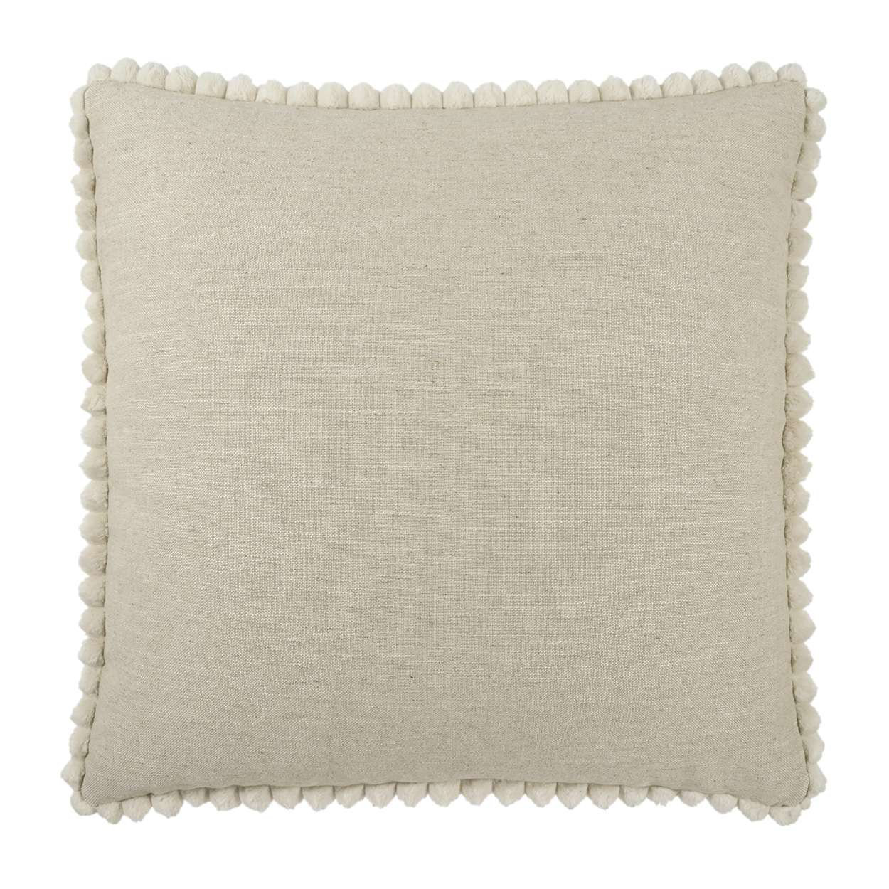 Pom Chic Linen Throw Pillow, Linen, Square 24"