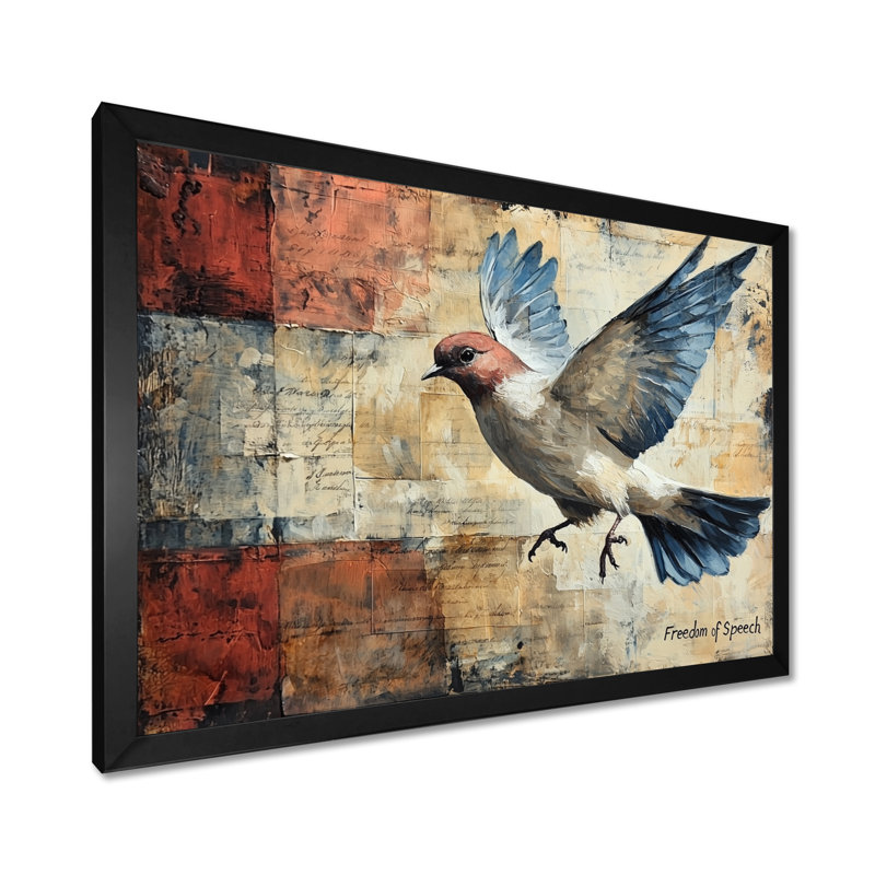 Représentation symbolique de la liberté d’expression. - Art mural oiseau, Reproduction encadrée d'une seule photo sans pass