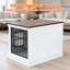 Meuble de cage pour chien en bois naturel avec conception à double porte pour chiens de taille moyenne à grande l 47,24 po -495691155