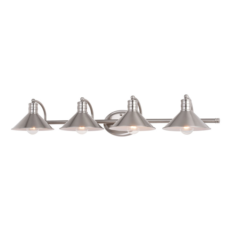 Tamar Dimmable Vanity Light, Satin Nickel and Matte White, 4