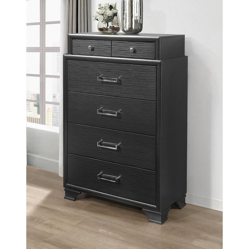 Adebayo 35'' W 6 - Drawer Dresser, Gray