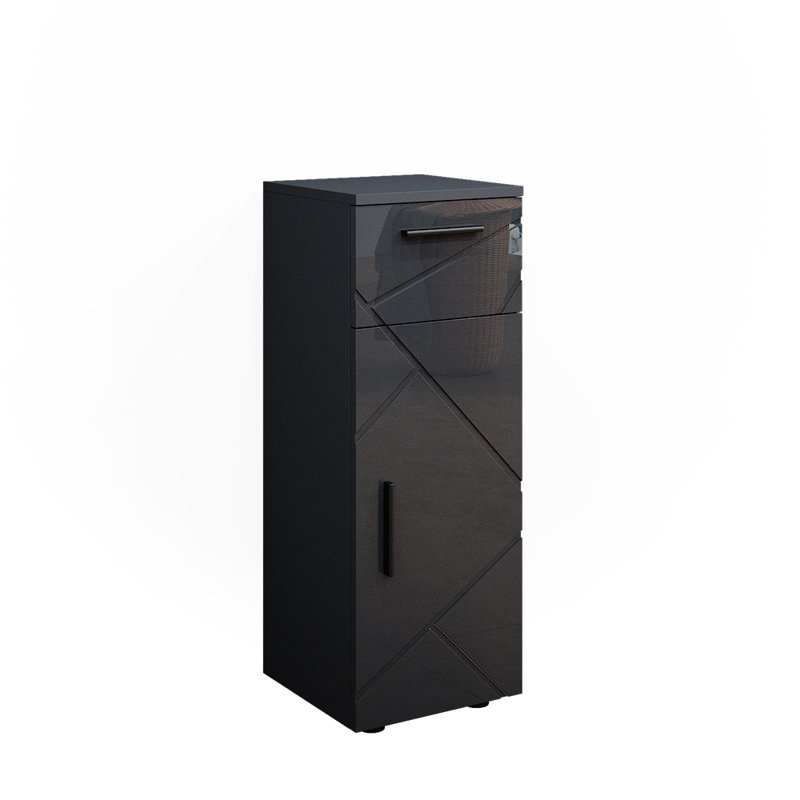 Bernando 30Cm W x 81Cm H x 30Cm D Free-Standing Bathroom Cabinet, Black