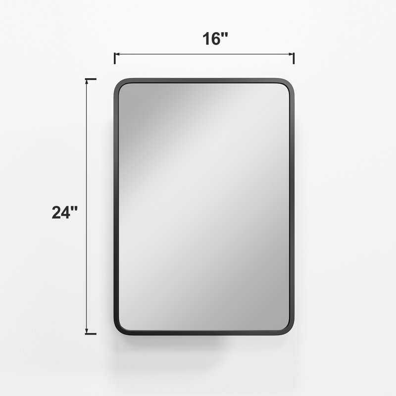 Spero Recessed or Surface Mount Framed Bathroom Medicine Cabinet with 2 Adjustable Shelves, Black