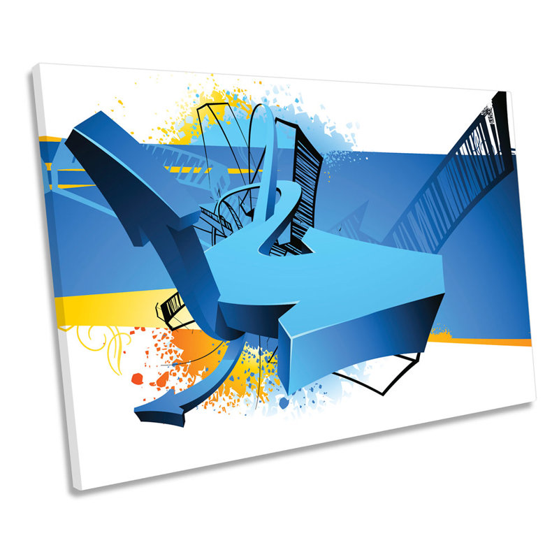 X1782 Graffiti Modern Arrow - Wrapped Canvas Print, 40.6cm H x 61cm W x 2cm D