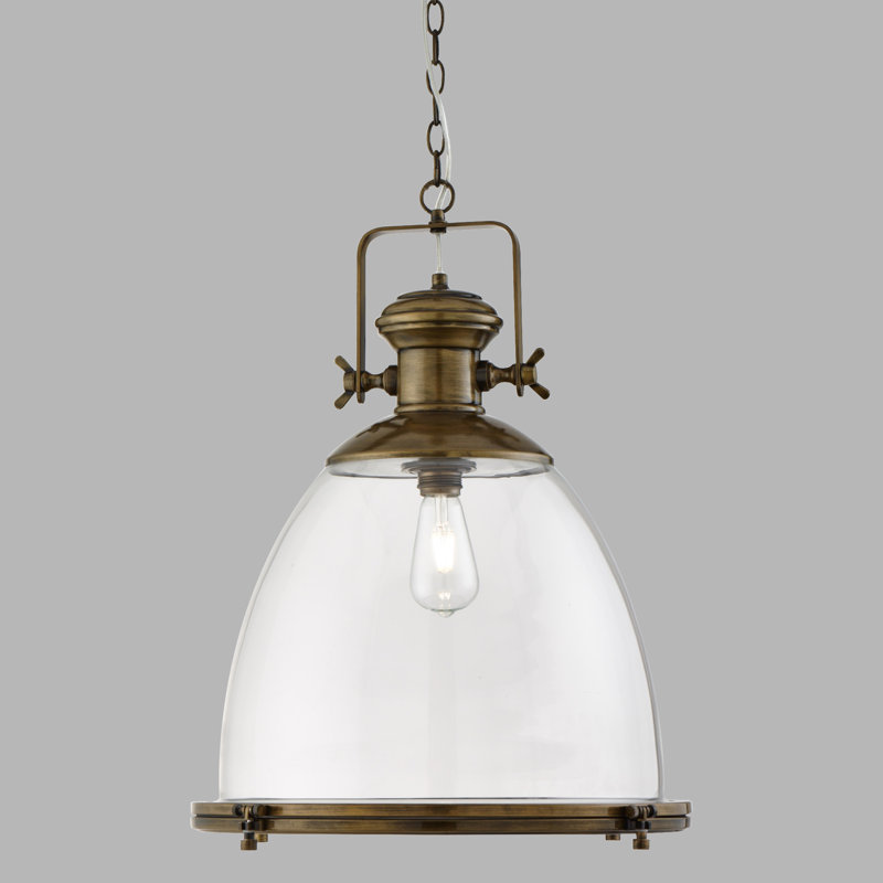 Katy 1 - Light Antique Brass Dome Pendant
