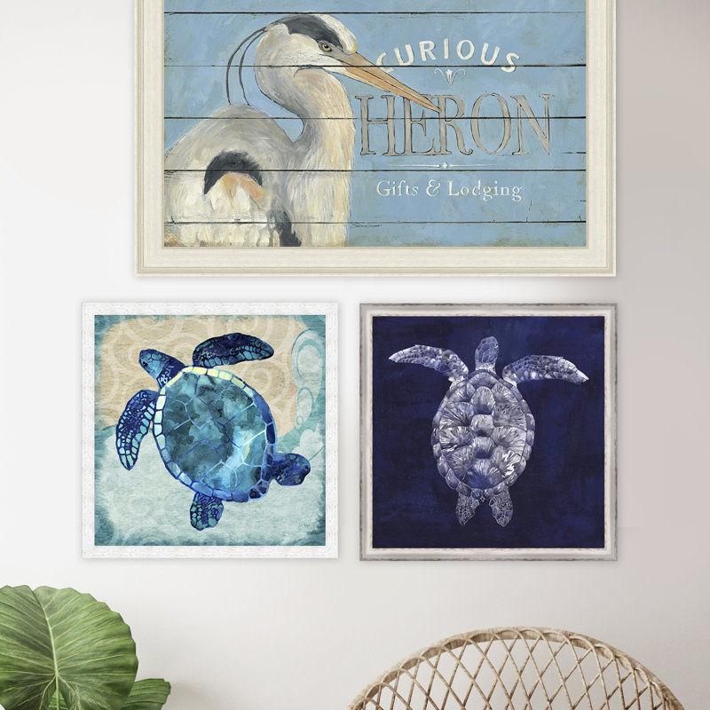 « custom sea turtle shadow i (ash) », impression encadrée