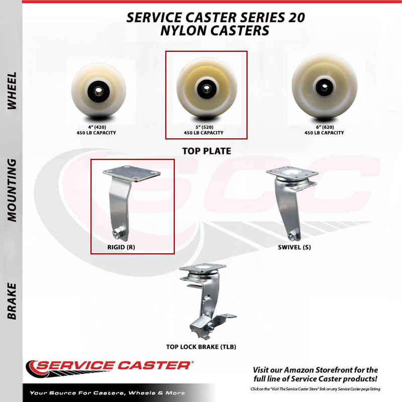 Nylon Wheel Caster with Roller Bearing