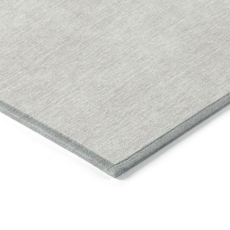 Ivory Flat Woven Rectangular Washable Synthetic Rug