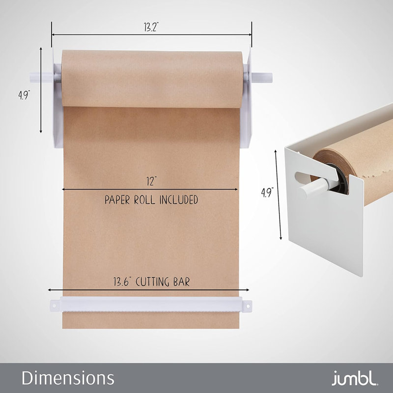 Porte-serviettes mural en acier inoxydable, Blanc, H 4,9 po x l 13,2 po