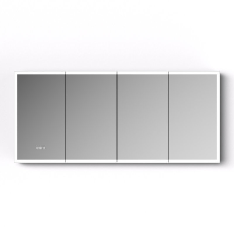 Pharmacie éclairée à DEL avec miroir Zeno, technologie antibuée, tablettes réglables
