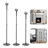 3 Pcs Adjustable Black Tall Metal Candle Holders for Halloween Floor, Fireplace Mantel Decor