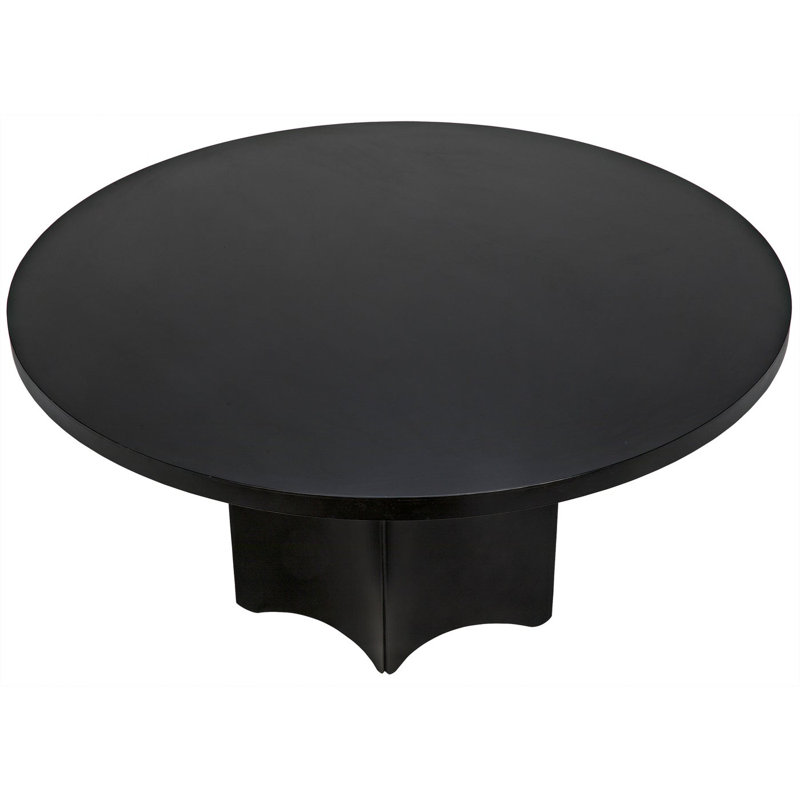 Mid-Century Modern Fluted 58" Round Wood Dining Table