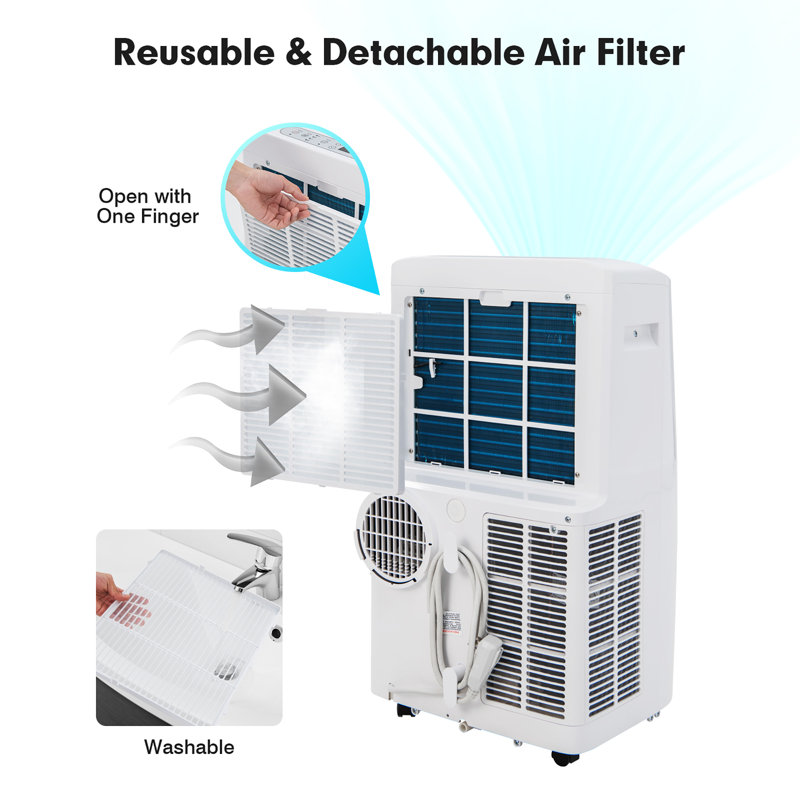 Costway 14000 BTU Wi-Fi Connected Portable Air Conditioner for 300 Square Feet with Heater and Remote Included