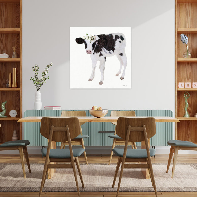 Art de fleur de vache Rosie, H 36 po x l 36 po