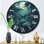 Magical Lake Visions Retro Blue Botanicals VI Metal Wall Clock