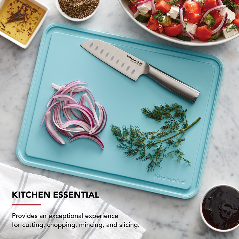 Kitchenaid Classic Non-Slip Poly Cutting Board, 11X14 Inch, Mineral Water