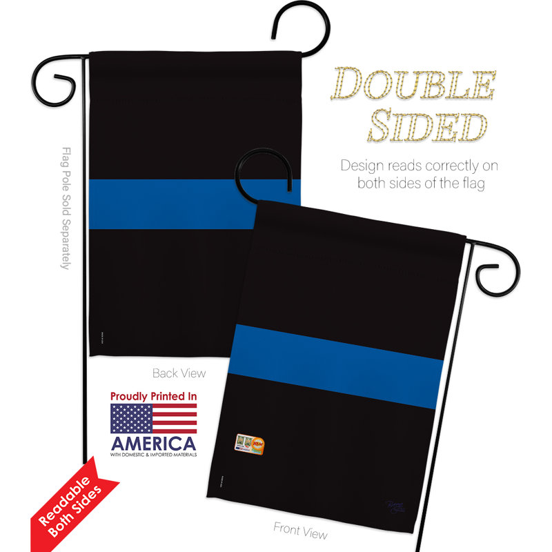 Double Sided 18.5 in. H x 13 in. W Polyester Independence Day Flag set, Blue
