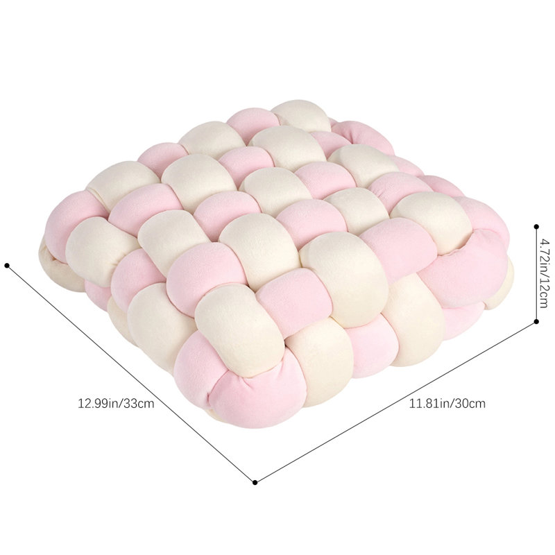 Woven Comfort Seat Cushion, Cream/Pink