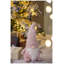 Figurine de nain en tissu rose et blanc - 57 cm de hauteur, en polyester, décoration de table pour les fêtes