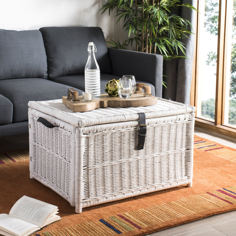 Caden Wicker Trunk, Natural, 18.3" H x 29.9" W x 23.6" D