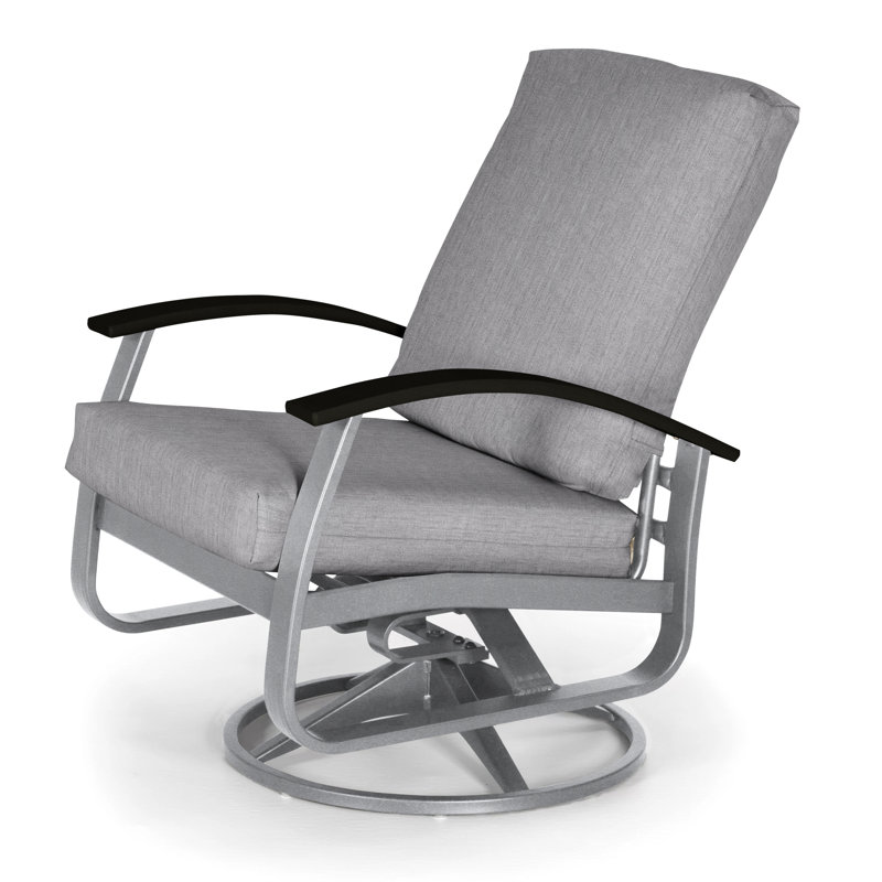 Belle Isle Outdoor Swivel Lounge Chair, Canvas Granite Sunbrella® Canvas, Black P70, Textured Graphite