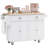 Rolling Kitchen Island On Wheels Utility Cart With Drop-Leaf And Rubber Wood Countertop, Storage Drawers, Door Cabinets