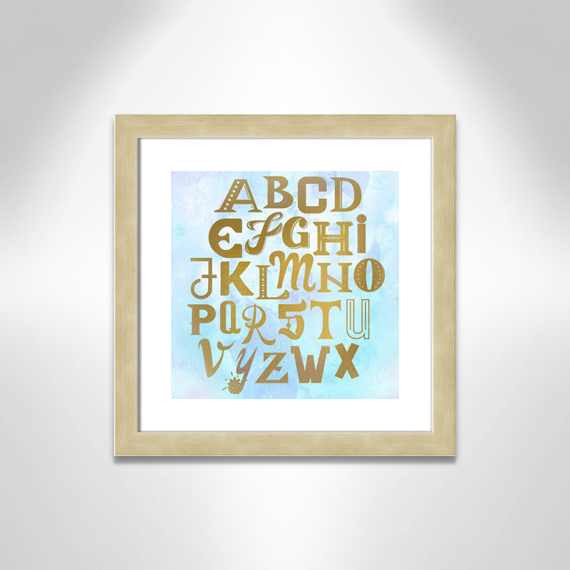 Abc Blue », impression sur papier, Encadré plat champagne, H 16 po x l 16 po x P 0,6 po