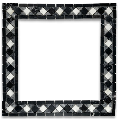 Carreau décoratif en marbre 2 po x 10,6 po noir / blanc