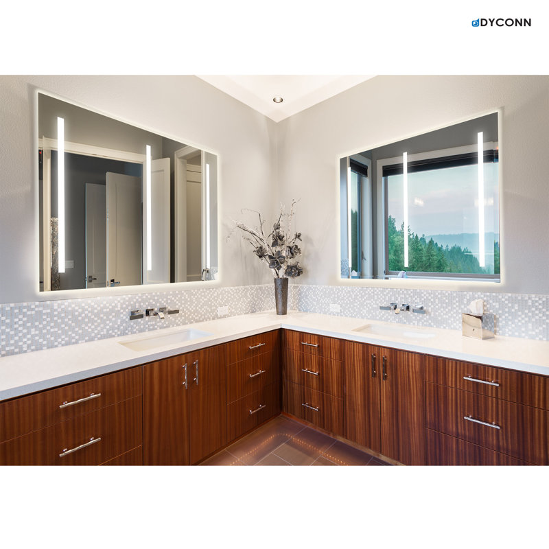 Miroir de salle de bain moderne et contemporain Bazan, H 36 po x l 48 po
