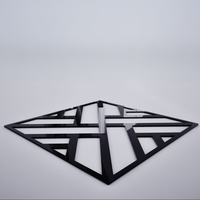 Petits panneaux muraux décoratifs en acrylique Killeen, petit, l 11 3/8 po x H 11 3/8 po x T 1/8 po, noir, Noir