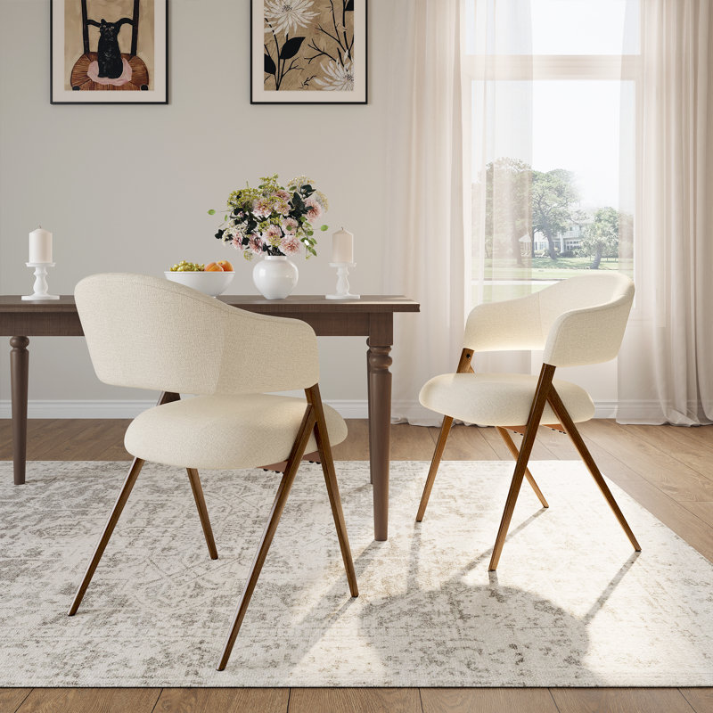 48cm H Fabric Upholstered Upholstered Back Armchair, Beige
