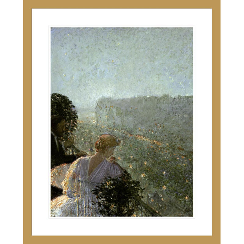 «Summer Evening Paris» par Childe Hassam - impression giclée encadrée, H 29,08 po x l 23,5 po