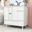 Meuble-lavabo de salle de bain avec lavabo et tiroirs de rangement-199098780