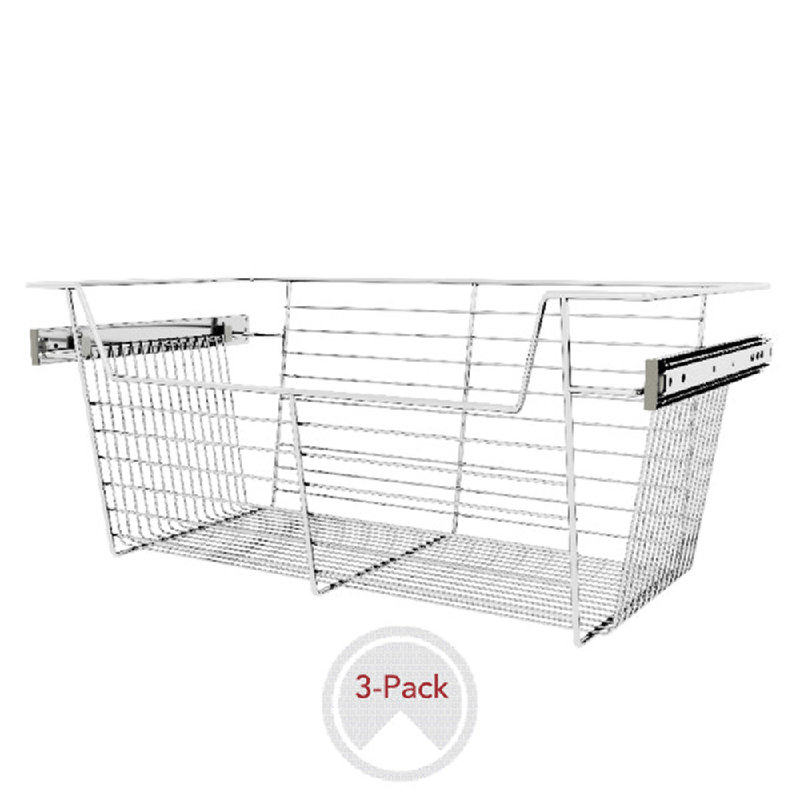 Rev-A-Shelf Sidelines Closet Storage Basket, 10.5" H x 30" W x 14" D, Nickel