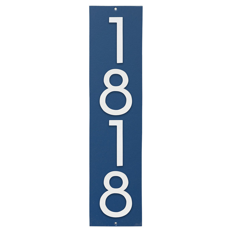 Plaque murale rectangulaire verticale flottante 6 po, Bleu mer / blanc, Oui