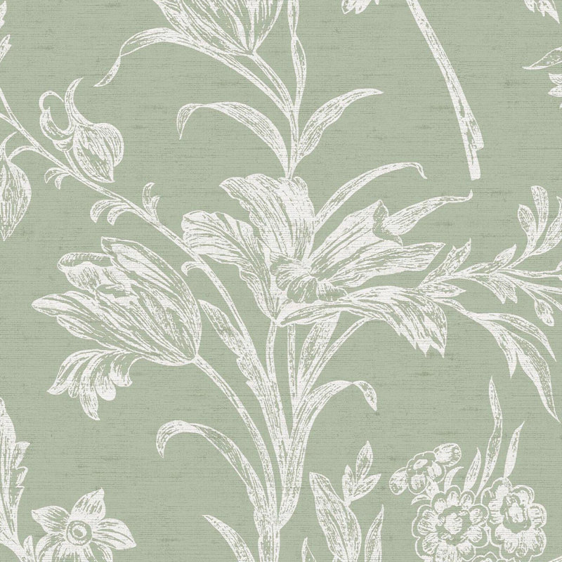 Laura Ashley, papier peint vert sauge Lloyd
