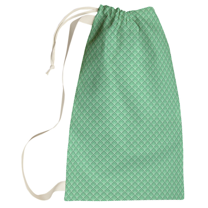 Kitterman Fabric Laundry Bag with Handles, Large (76.5" H x 29.5" W x 1.5" D), Green/Ombre