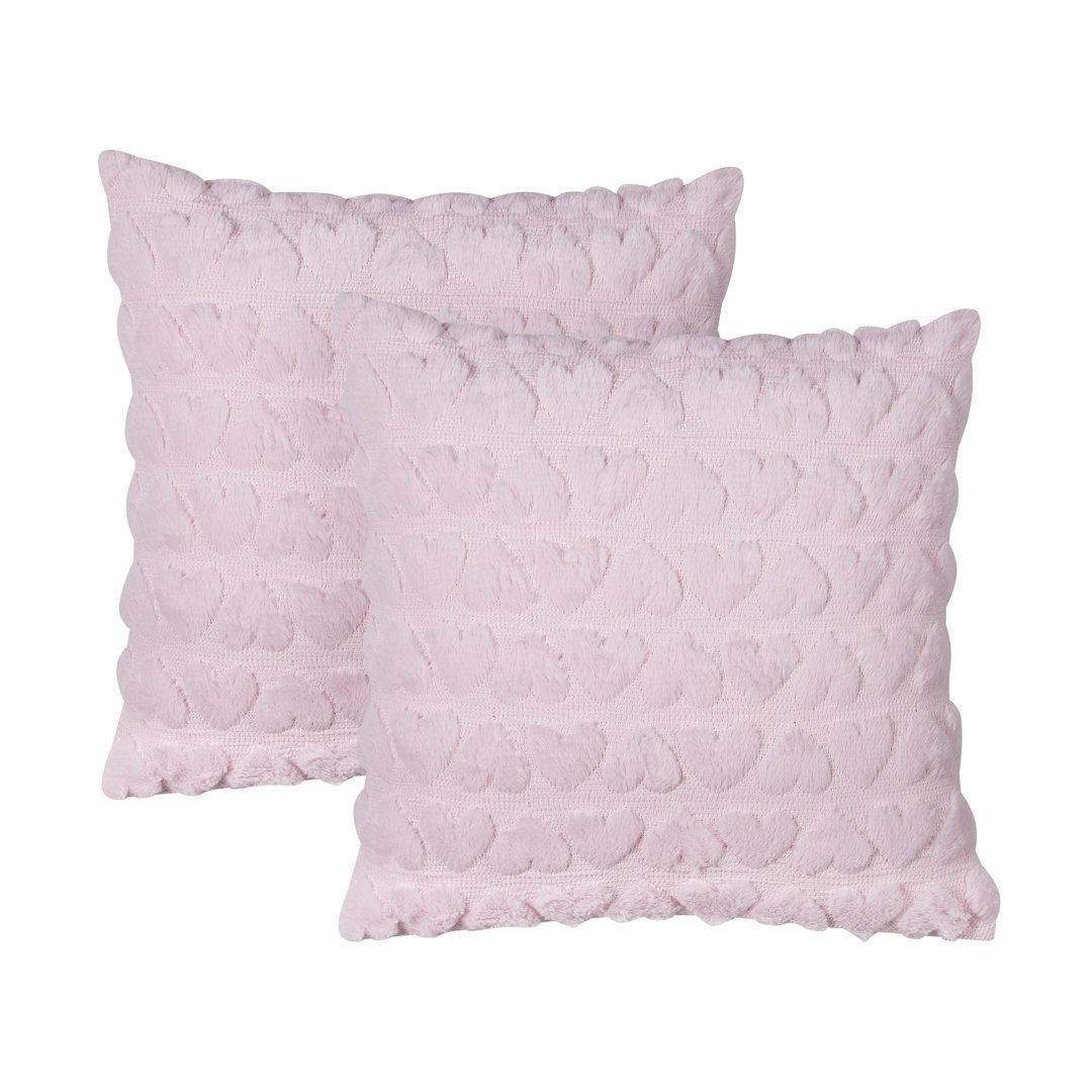 Aceta Geometric Pink Square Throw Cushion With Filling