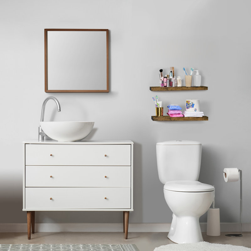 Floating Shelves with Invisible Mounting Set of 2 - 24-inch, 9.25" H x 23.75" W x 2" D