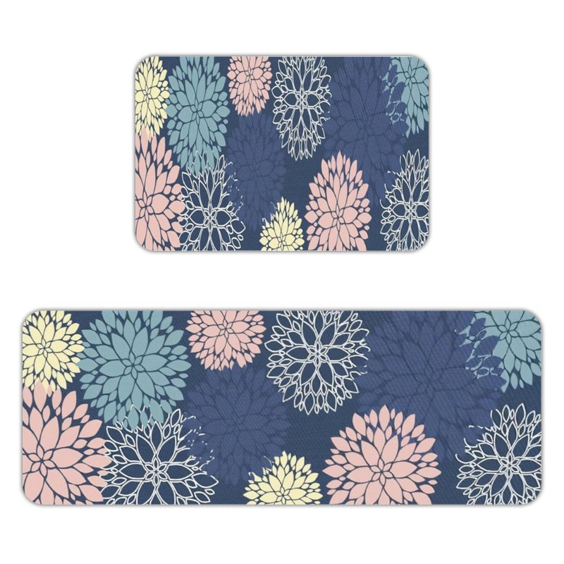 Ensemble de 2 tapis de cuisine en flanelle antidérapants pour la chambre à coucher et la cuisine