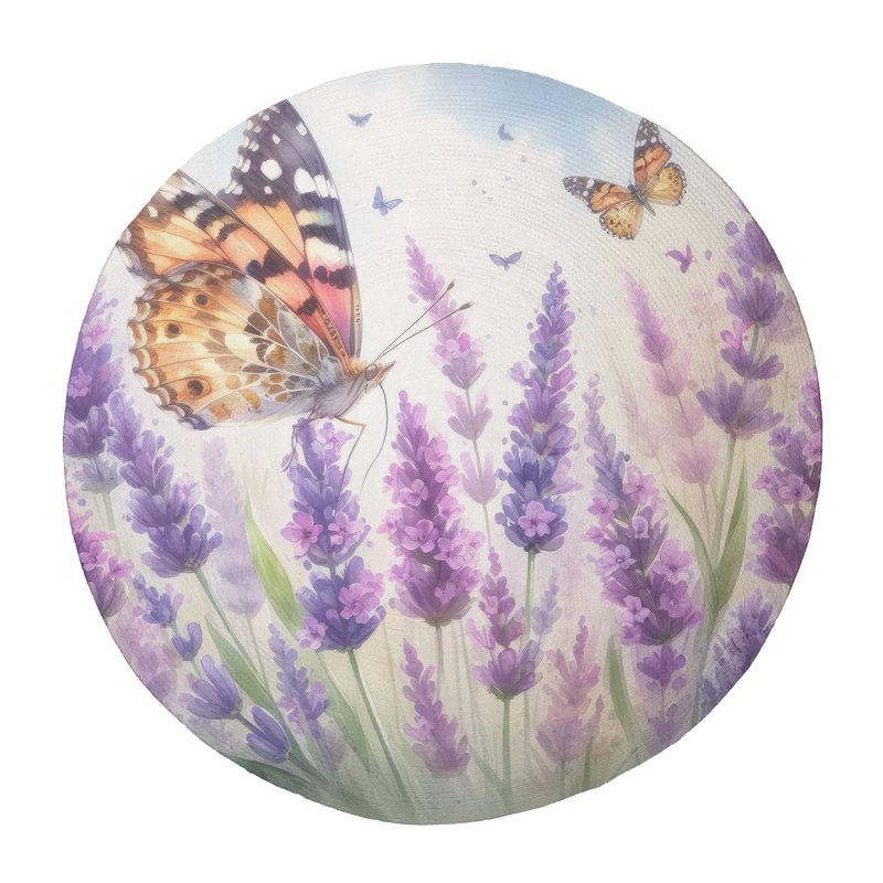Tapis tressé Blooming Wings, Rond 5 pi