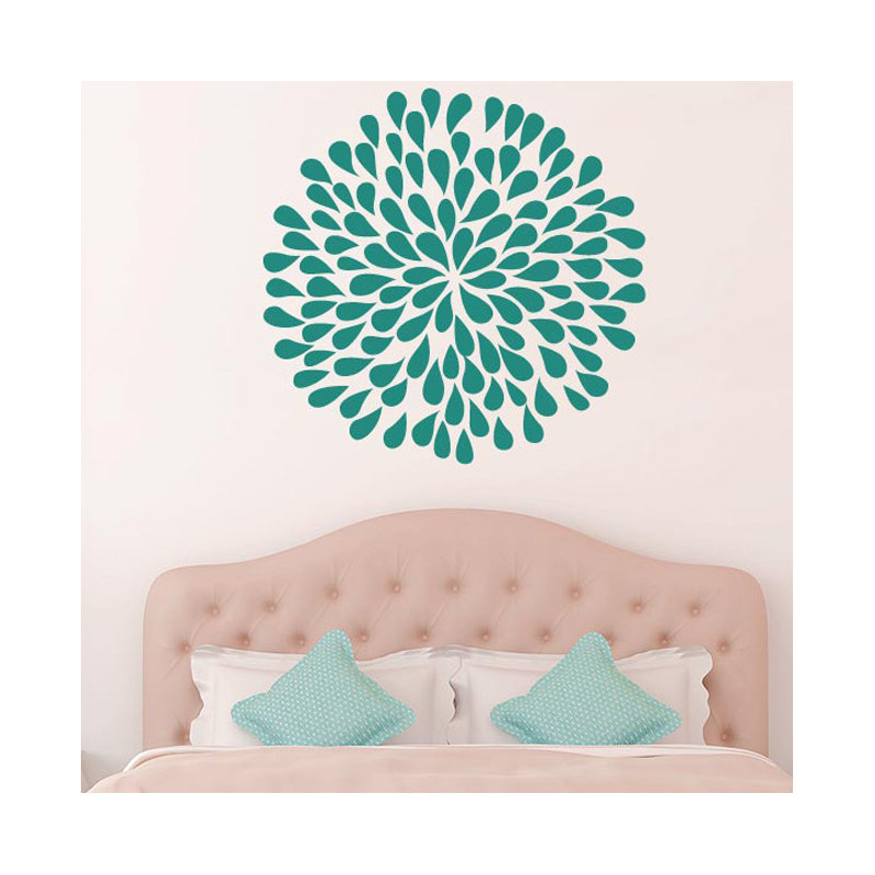 Plants & Flowers Wall Decal, Aqua Green