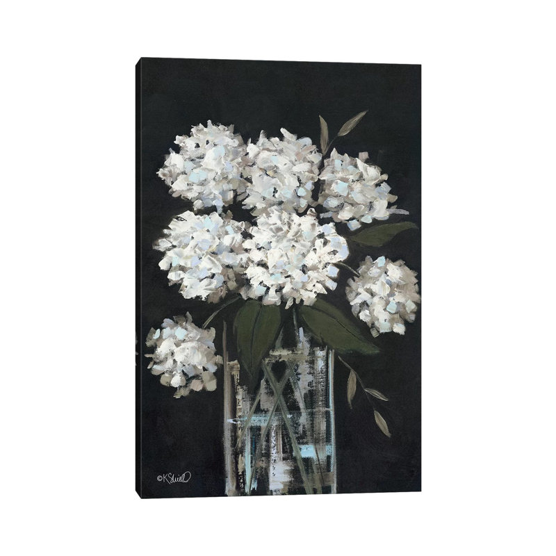 White Hydrangeas I 1 Piece Wrapped Canvas Painting, 20.32 cm H x 30.48 cm W