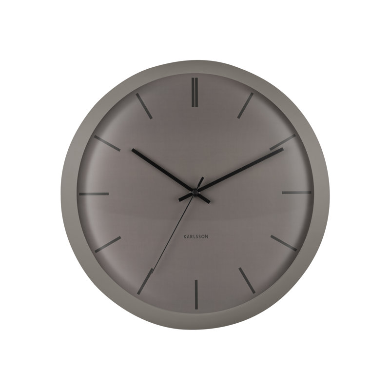 Metal Wall Clock, Dark Warm Grey