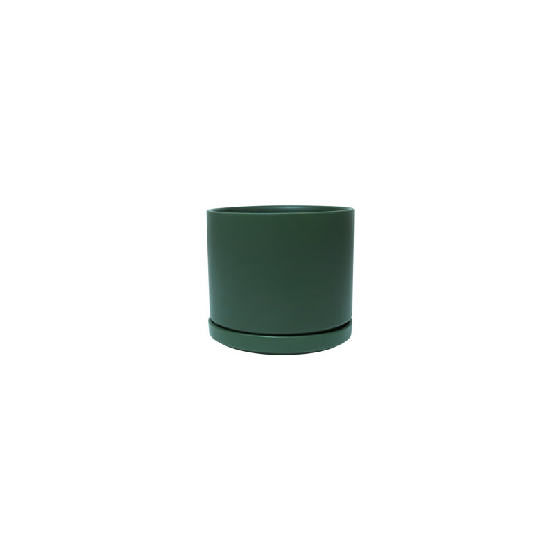 Pot de fleurs en céramique Cheryl, H 6,1 po x l 6,75 po x P 6,75 po, Vert forêt