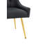 Chaise de salle à manger moderne avec dossier capitonné à losanges et poignée en métal-130411680