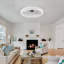 Ventilateur de plafond intérieur encastré avec lumière DEL et télécommande-114247825