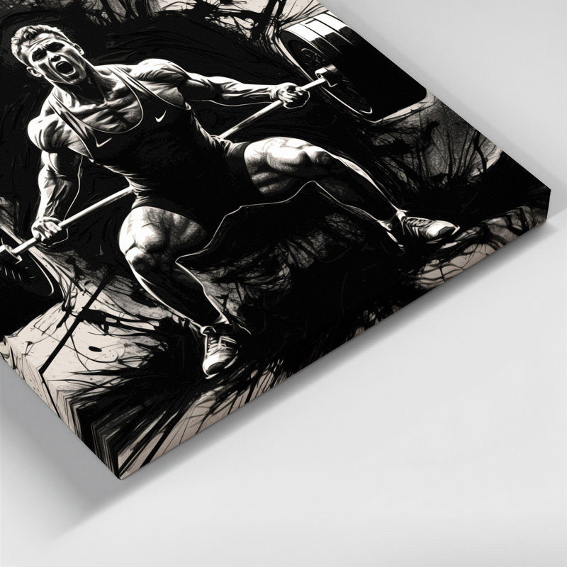 Art sportif sur toile gris Sportslifting, H 20 po x l 24 po