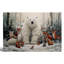 Tableau rustique en toile représentant un ours polaire et un renard dans la forêt (61 x 46 cm) - Décoration de salon-1804585023