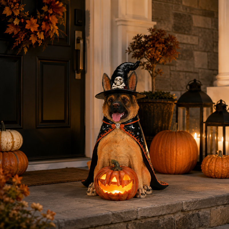 Statue de berger allemand Halloween